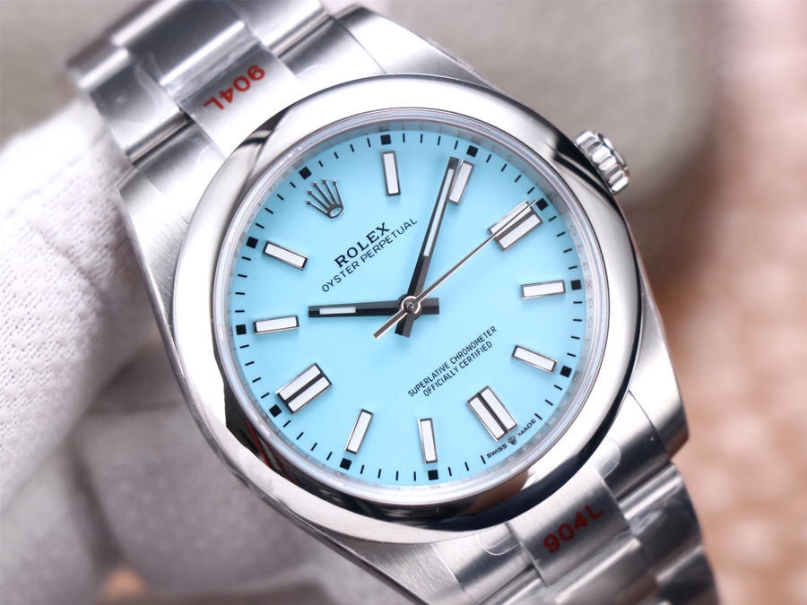 复刻劳力士蚝式恒动型41系列124300冰蓝钢带机械男表ew厂2020新款
