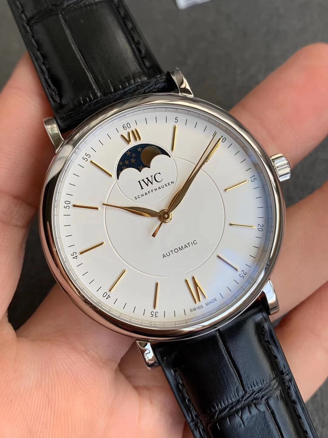 mks厂复刻万国柏涛菲诺系列iw459401男士机械表日月星辰白面款