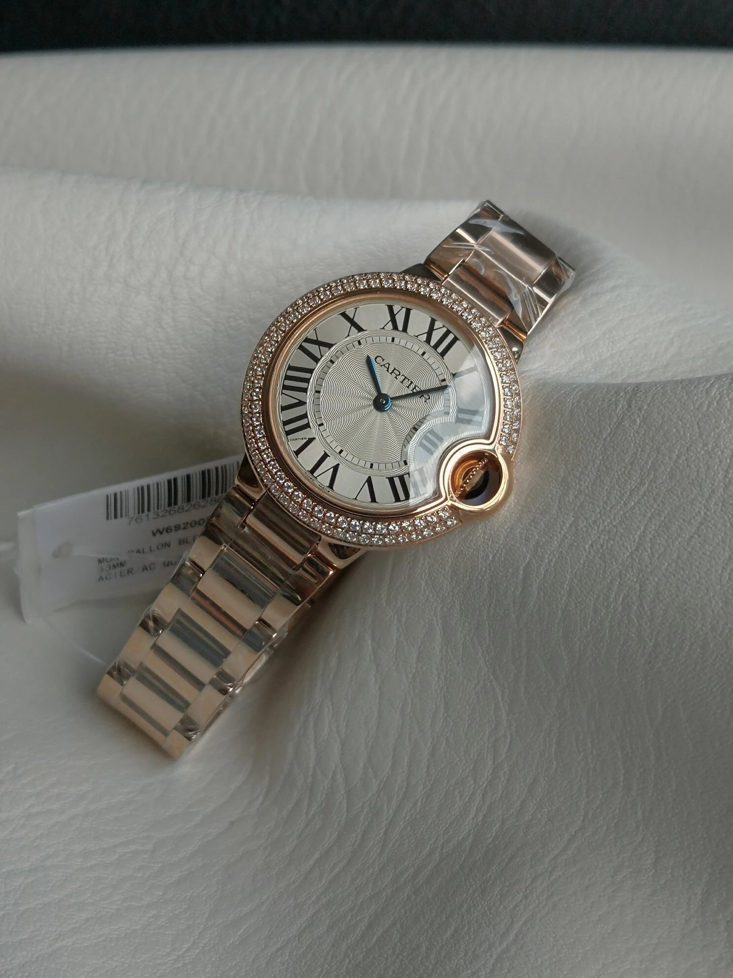 v6厂复刻卡地亚蓝气球系列we902064石英女表 33mm(复刻表-图片-视频)