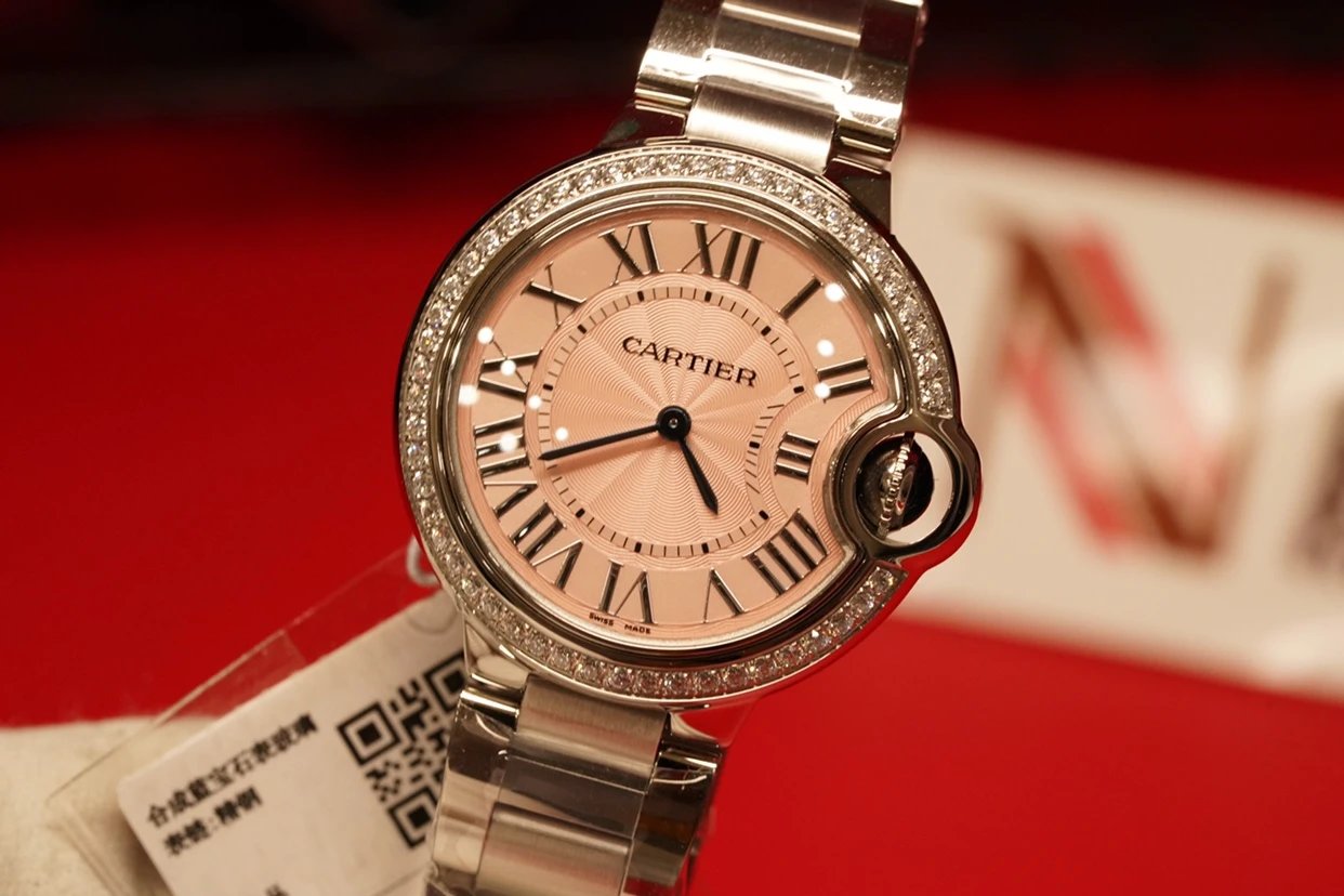 v6厂复刻最高版本卡地亚蓝气球系列wsbb0047石英女表粉色表盘
