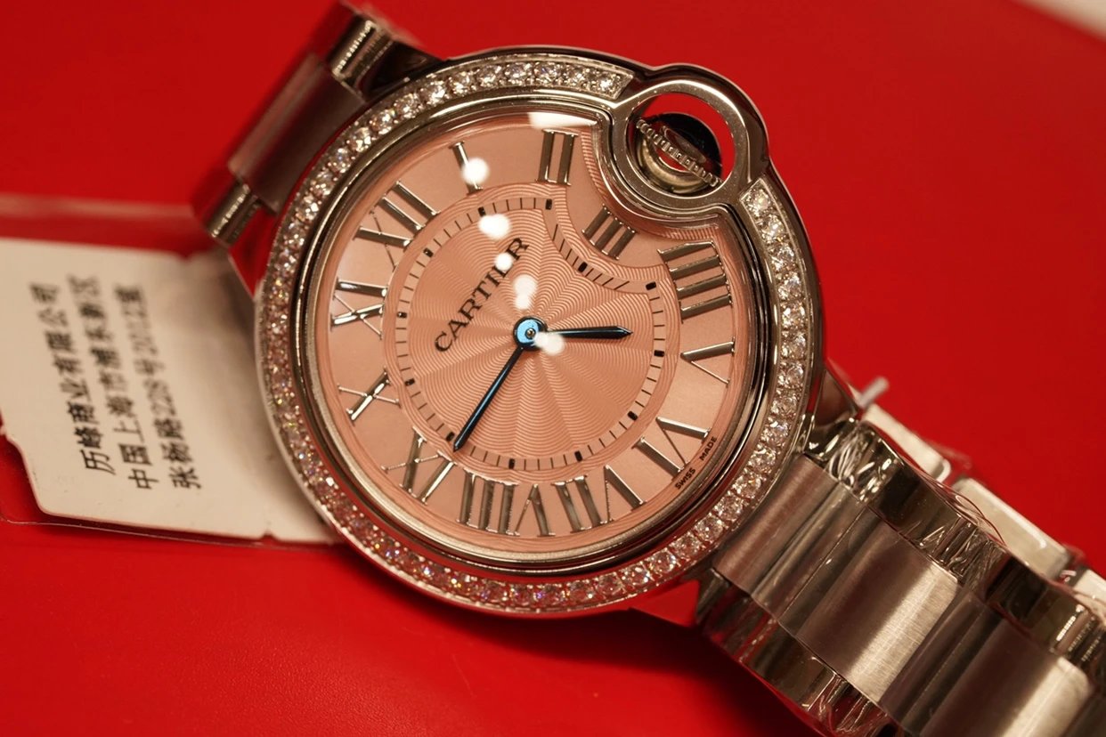 v6厂复刻最高版本卡地亚蓝气球系列wsbb0047石英女表粉色表盘