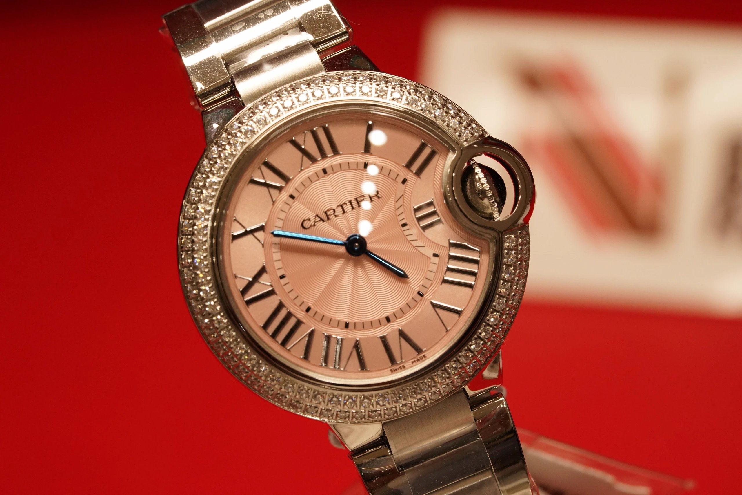 v6厂复刻最高版本卡地亚蓝气球系列wsbb0047石英女表粉色表盘