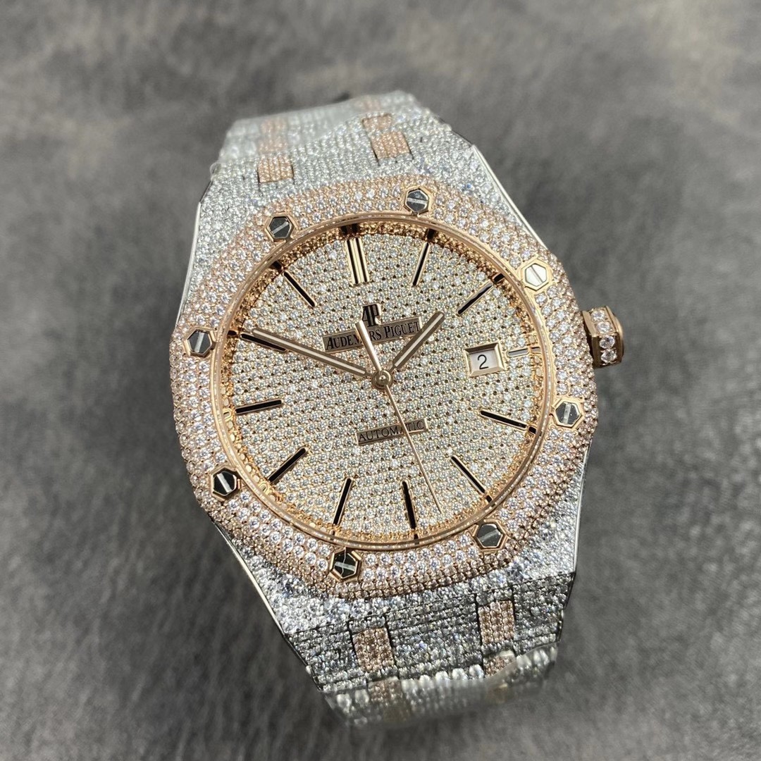 爱彼皇家橡树15400满天星系列满钻间金金盘男士机械手表